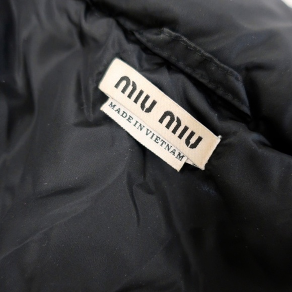 Miu Miu Down Puffer Jacket Black Cropped - Picture 7 of 8